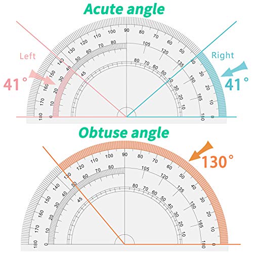 Akuoly Geometry Set Maths Compasses for Grade Students Back to School Supplies with Compasses Protractor in Carry Case, Pink - Image 5