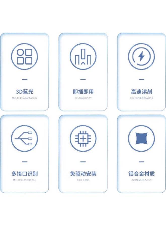 Newmine Drw-801 External Blu-Ray Usb3.0 Optical Drive, High-Speed External Portable Dvd Burner, Supports 3D Blu-Ray Player, Blu-Ray Dvd Player, Compatible With Computers - Image 2