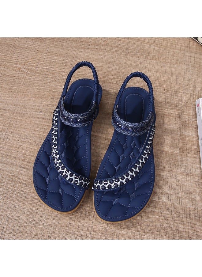 NIBEMINENT Summer  Women's Simple and Light Casual Style Plus Size Flat Toe Sandals Girl  - Image 1