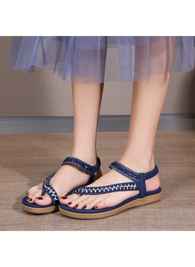 NIBEMINENT Summer  Women's Simple and Light Casual Style Plus Size Flat Toe Sandals Girl  - Image 2