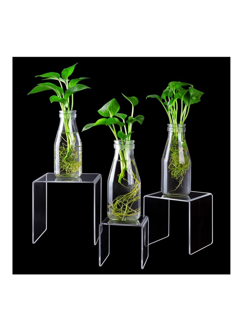 Creative Planet Creative Planet Clear Acrylic Display Riser Heavy Duty for Figurines, Pastry, Cake, Dessert. Table Decorations. Square - 3", 4", 5" (Set of 2)  - Image 5
