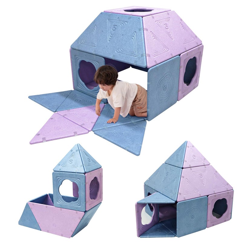 Asweets 18Piece Magnetic Fort Building Kit for 3 Kids Giant Modular Playhouse Panels Lightweight Panels with Builtin Magnets - Image 2