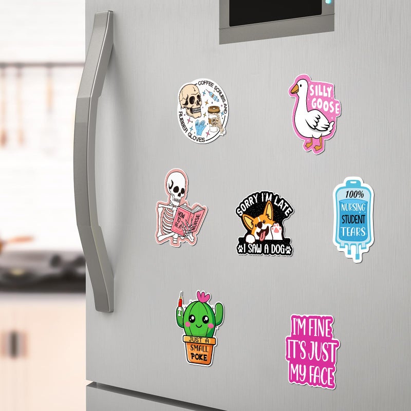 Saysurey 25 Pcs Funny Nursing Magnets for Locker Whiteboard Reusable Medical Themed Magnets Decal Fun Cool Magnetic Nurse Week Gifts for Nurses Fridge Refrigerator Office (Medical Style) - Image 3