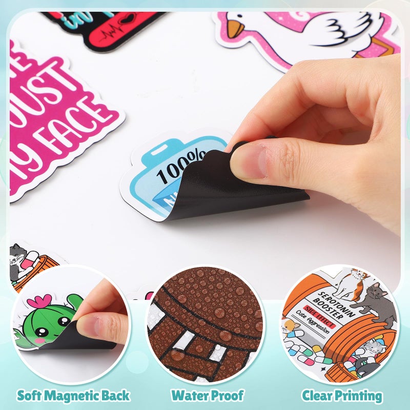 Saysurey 25 Pcs Funny Nursing Magnets for Locker Whiteboard Reusable Medical Themed Magnets Decal Fun Cool Magnetic Nurse Week Gifts for Nurses Fridge Refrigerator Office (Medical Style) - Image 2
