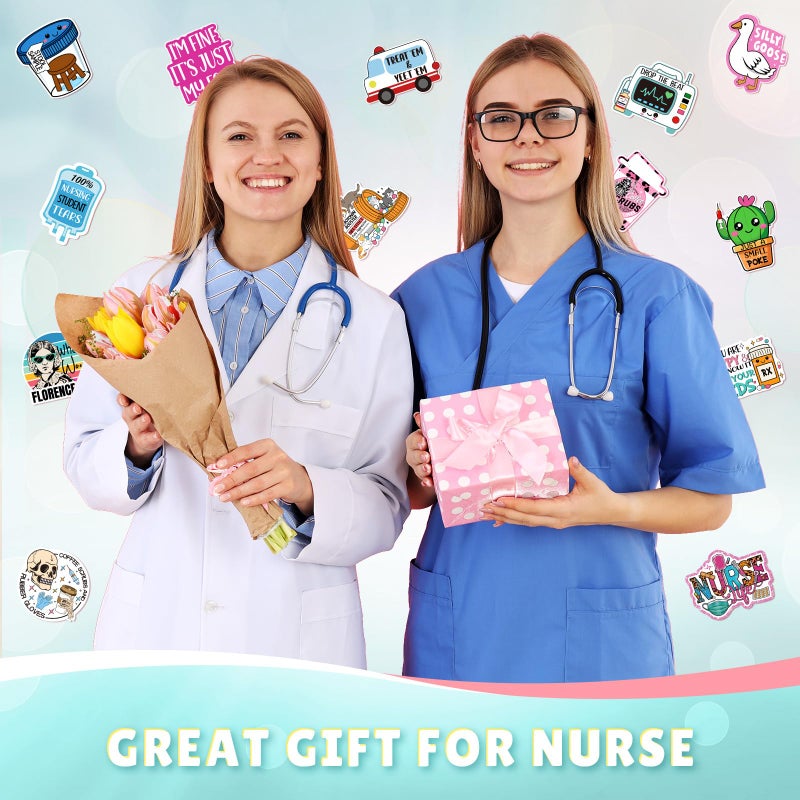 Saysurey 25 Pcs Funny Nursing Magnets for Locker Whiteboard Reusable Medical Themed Magnets Decal Fun Cool Magnetic Nurse Week Gifts for Nurses Fridge Refrigerator Office (Medical Style) - Image 4