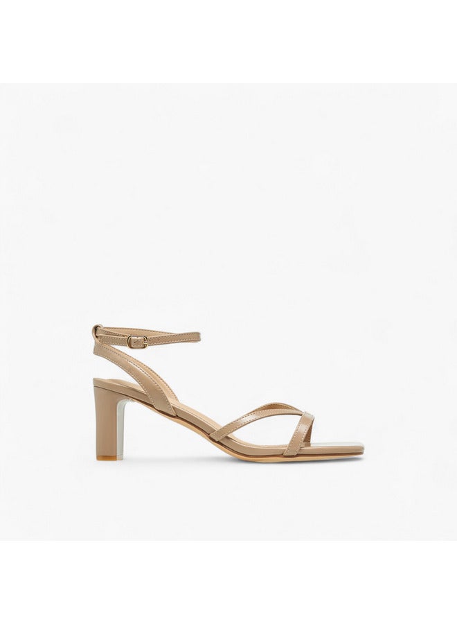 Flora Bella By Shoexpress Women Ankle Strap Sandals with Block Heels and Buckle Closure  - Image 3