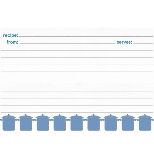 Meadowsweet Kitchens Recipe Card Set - 25 Double Sided Recipe Cards 4 x 6 Inch, Perfect Size Blank Cards for a Recipe Card Box, Make Your Own Personalized Recipe Book - Turquoise Gray - Image 1