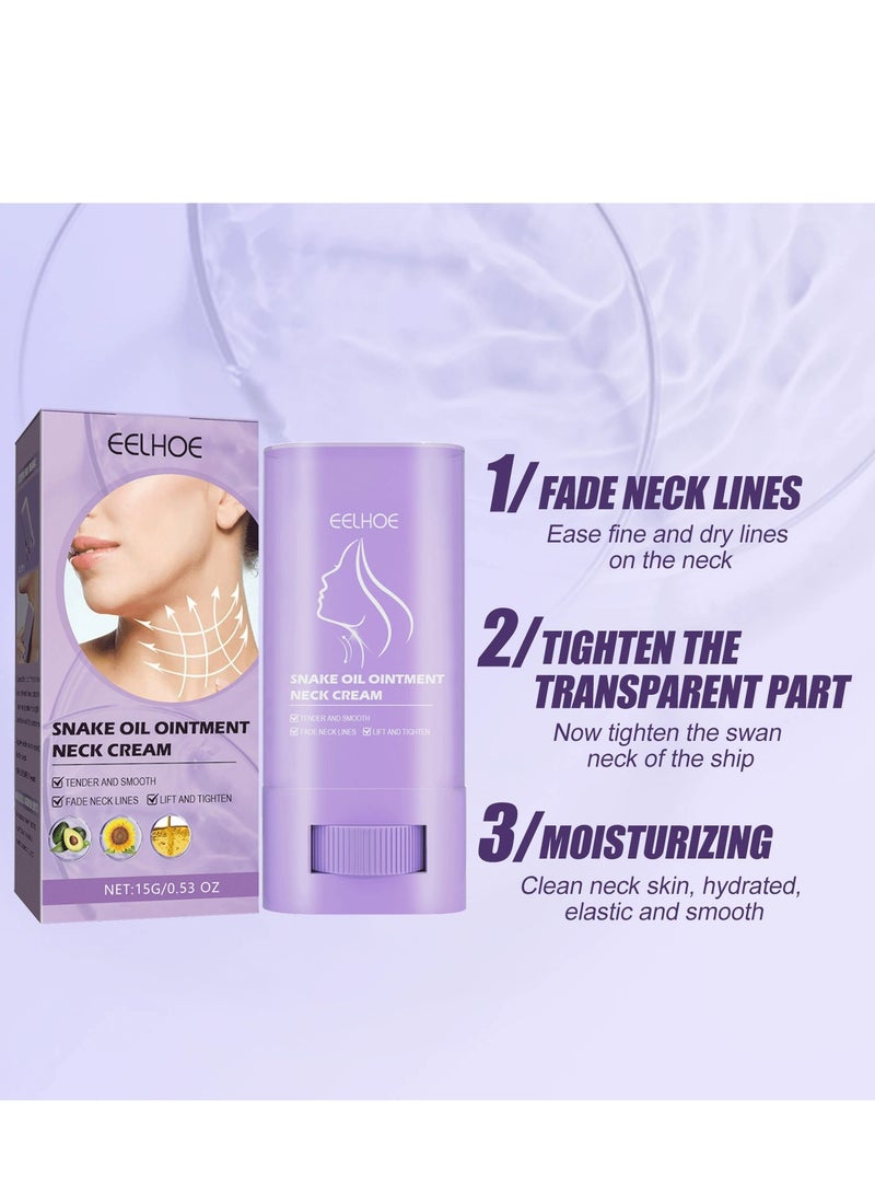 EELHOE Samuwac Lifting and Firming Neck, Samuwac Neck Care Stick - Anti-Wrinkle Neck Firming Cream with Snake Oil & Jojoba Seed Oil for Tightening, Lifting & Nourishing, Firming Neck Cream for Women 15g - Image 4