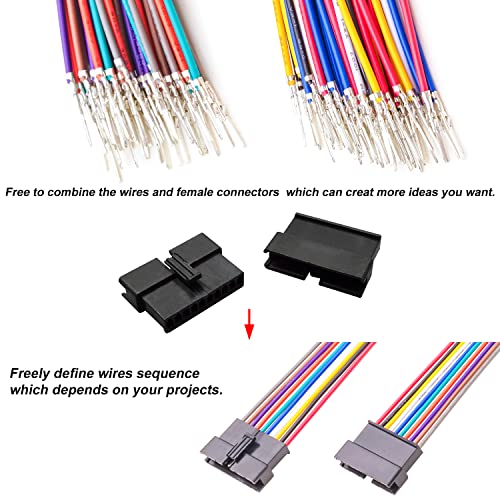 Yoeruyo SM 2.5mm Male & Female Extension JST Connector Kit with 22AWG Premium Pre-Crimped Cables, 2.5mm 2/3/4/5/6/7/8/9/10Pin Housing JST Adapter Connector with Length of 160mm Wire (SM-MF-160 Kit) - Image 3