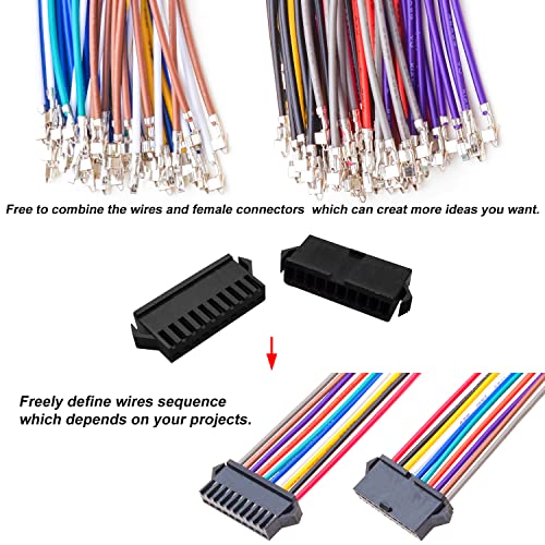 Yoeruyo SM 2.5mm Male & Female Extension JST Connector Kit with 22AWG Premium Pre-Crimped Cables, 2.5mm 2/3/4/5/6/7/8/9/10Pin Housing JST Adapter Connector with Length of 160mm Wire (SM-MF-160 Kit) - Image 4