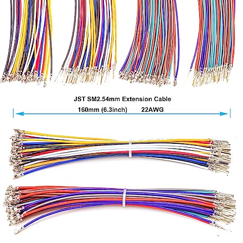 Yoeruyo SM 2.5mm Male & Female Extension JST Connector Kit with 22AWG Premium Pre-Crimped Cables, 2.5mm 2/3/4/5/6/7/8/9/10Pin Housing JST Adapter Connector with Length of 160mm Wire (SM-MF-160 Kit) - Image 5