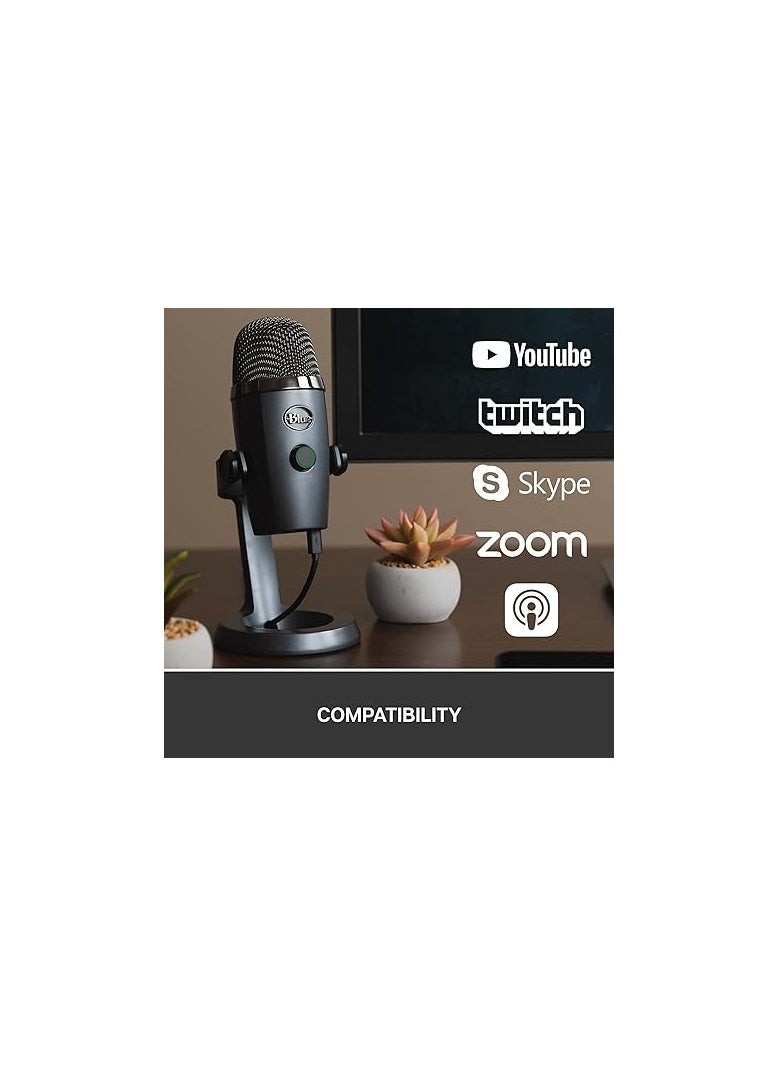 Generic - Blue Yeti Nano Premium USB Microphone for PC, Mac, Gaming, Recording, Streaming, Podcasting, Condenser Mic with VO!CE Effects, Cardioid and Omni, No-Latency Monitoring - Shadow Grey - Image 1