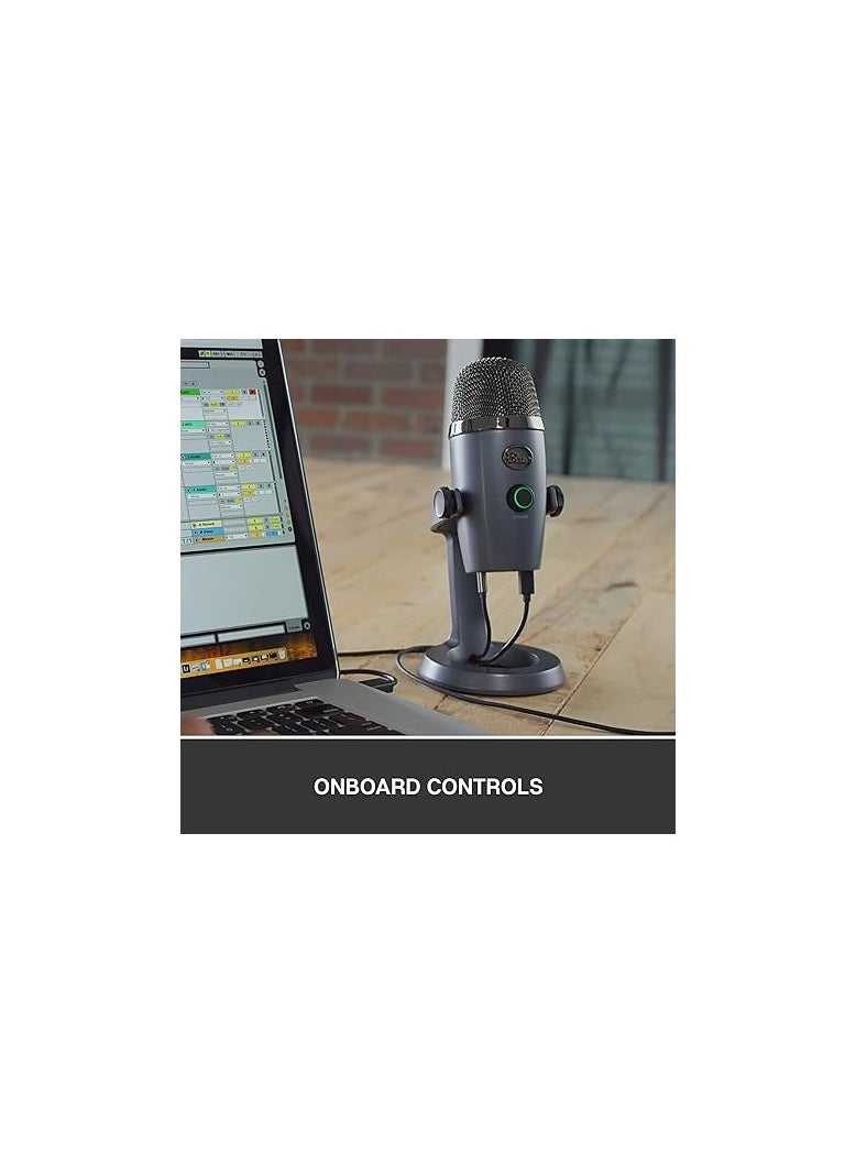 Generic - Blue Yeti Nano Premium USB Microphone for PC, Mac, Gaming, Recording, Streaming, Podcasting, Condenser Mic with VO!CE Effects, Cardioid and Omni, No-Latency Monitoring - Shadow Grey - Image 1