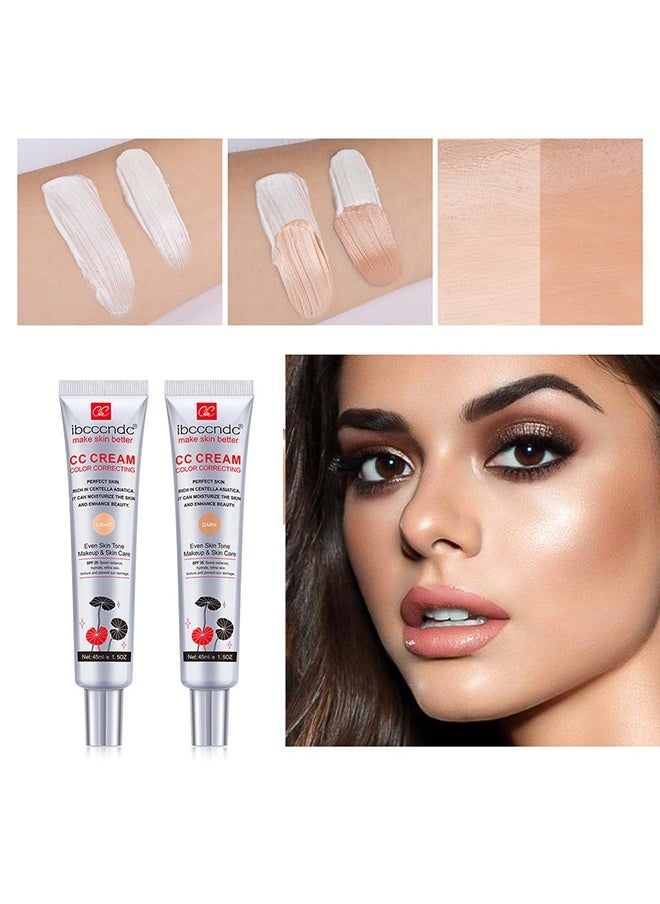 ibcccndc - CC Cream Color Correcting,Perfect Skin Rich in Centella Asiatica, Multi-Purpose Skin Tone Adjusting CC Cream Concealer Full Coverage, SPF 25 Sunscreen Moisturizing Pre-Makeup Primer Brightening For Mature Skin # #Dark - Image 1
