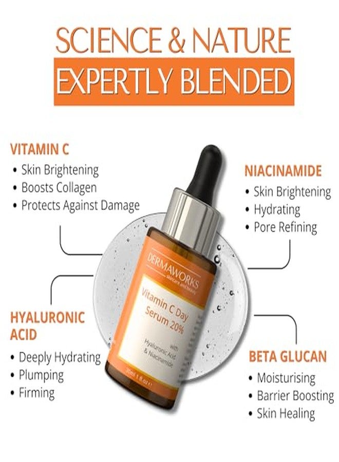 DERMAWORKS VITAMIN C SERUM FOR FACE - Hyperpigmentation Treatment, Dark Spot Corrector, Anti Wrinkle & Skin Brightening with Niacinamide, Hyaluronic Acid & Glycerin for Skin - Hydrating Glow Serum by DERMAWORKS - Image 3