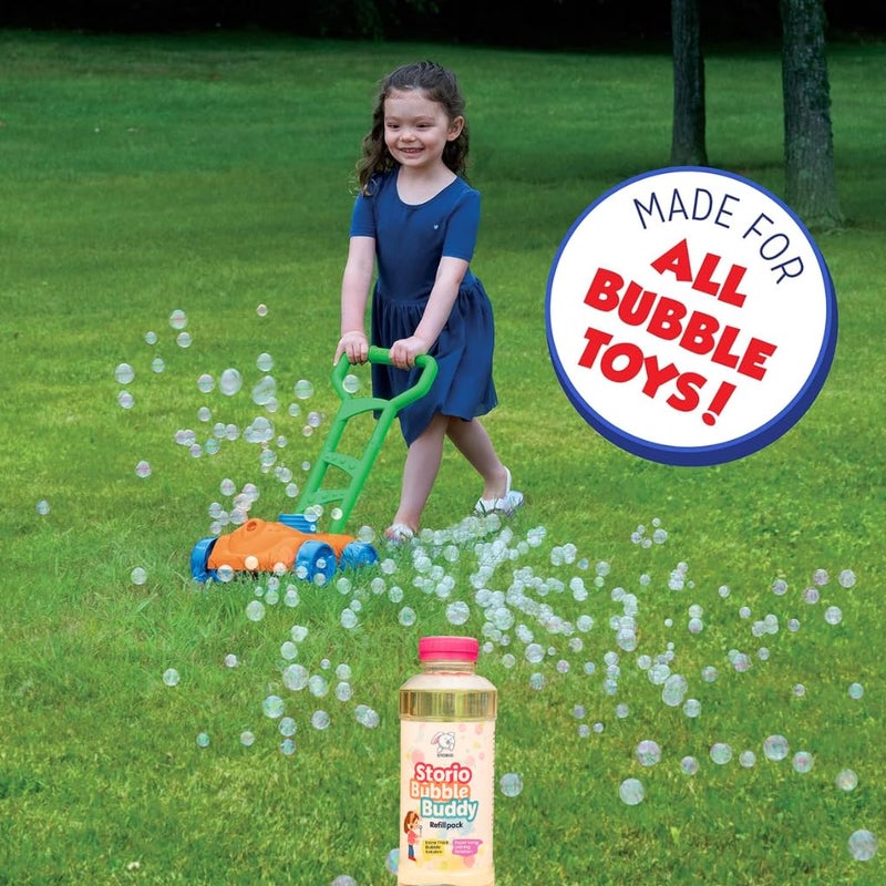 Storio زجاجة محلول فقاعات سائلة 750 مل | إعادة تعبئة فقاعات ملونة لبنادق الفقاعات، الكاميرات وألعاب الآلات | ماء فقاعات آمن ومعتمد من BIS للأطفال من عمر 3 سنوات فما فوق - Image 3