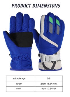 2 Pairs Kids Snow Gloves Thick Gloves Kids Waterproof Warm Gloves Youth Ski Snow Snowboard Gloves with Adjustable Buckle Unisex Gloves for Girls Boys Children Cold Weather Outdoor Play Bule Navy - pzsku/Z1A24AD36800136599B92Z/45/_/1718691911/23579ebe-91e5-4d4f-b461-10c70970b663