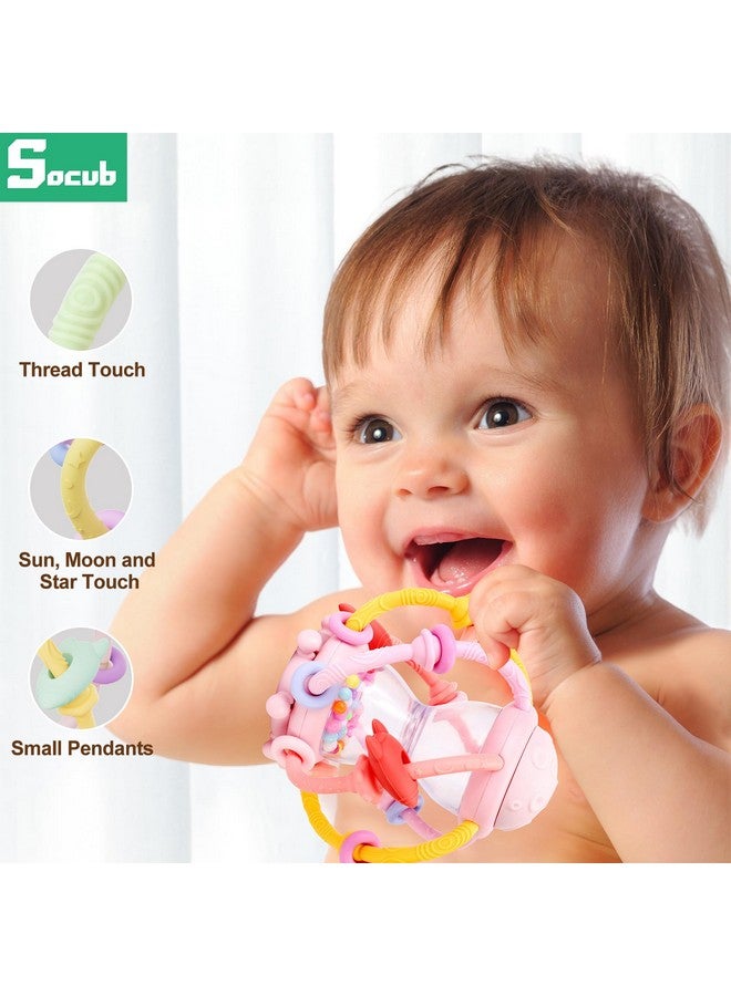 Socub Baby Montessori Sensory Toys for 0-6 6-12 Months, Food Grade Teething Toys for Babies 3-6 6-12 12-18 Months, Newborn Infant Learning Developmental Rattle Toy for 6-12 Months Boys Girls(Pink) - Image 3