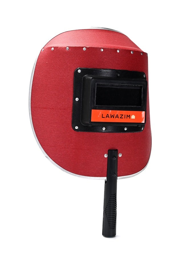 LAWAZIM Handheld Safety Welding Mask -300g Red- Anti-Fog Impact Resistant Full Face Protection Welding Protective Gear for Metal Fabrication Automotive Repair DIY Project ARC MIG TIG Welding Workshops  - Image 1