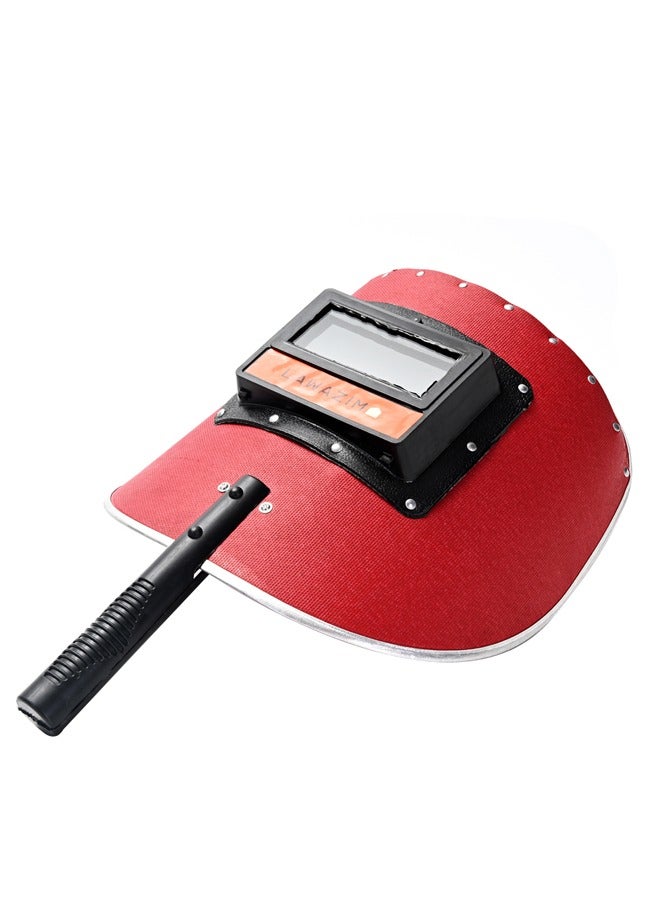 LAWAZIM Handheld Safety Welding Mask -300g Red- Anti-Fog Impact Resistant Full Face Protection Welding Protective Gear for Metal Fabrication Automotive Repair DIY Project ARC MIG TIG Welding Workshops  - Image 4
