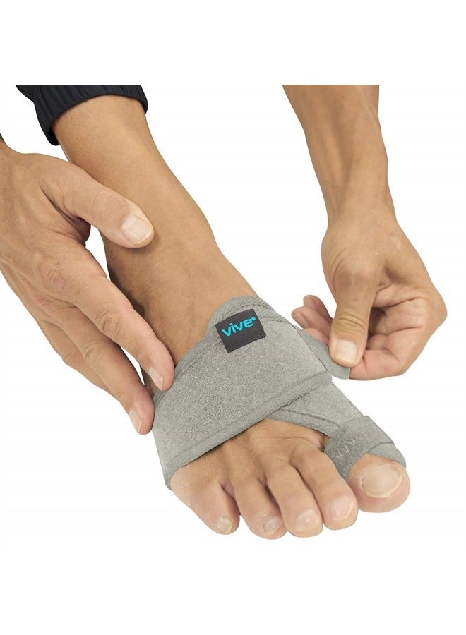 VIVE مصحح بونيون للنساء والرجال (زوج) - دعامة إصبع القدم الكبير مع جبيرة - وسادة هالوكس فالغوس مع حزام قابل للتعديل، تخفيف آلام المفاصل، علاج المحاذاة، فاصل إصبع القدم المطرقة - أورثوبيد - Image 1