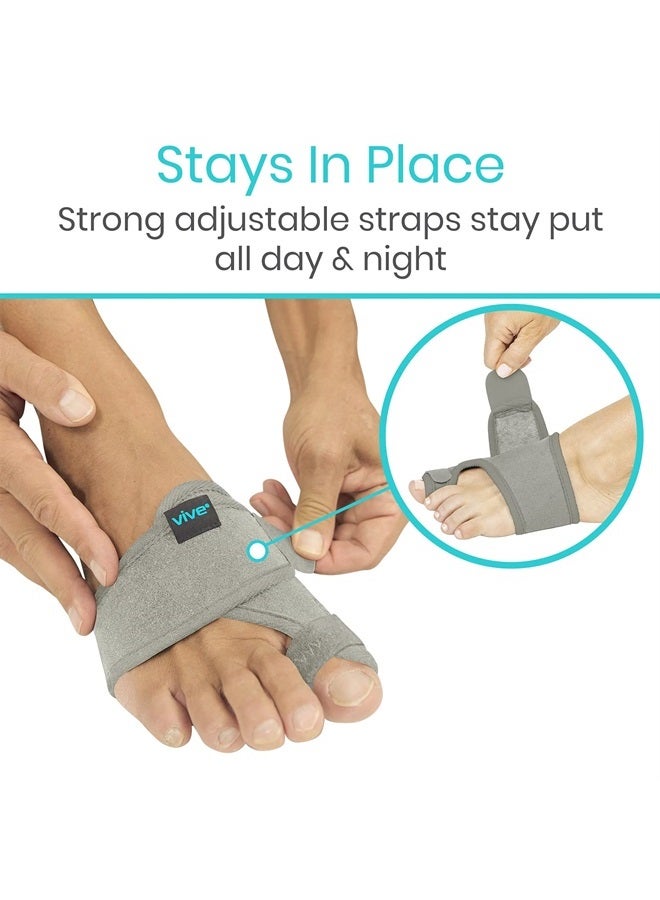 VIVE مصحح بونيون للنساء والرجال (زوج) - دعامة إصبع القدم الكبير مع جبيرة - وسادة هالوكس فالغوس مع حزام قابل للتعديل، تخفيف آلام المفاصل، علاج المحاذاة، فاصل إصبع القدم المطرقة - أورثوبيد - Image 5