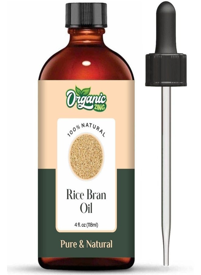 Organic Zing Rice Bran (Oryza Sativa L.) Oil | Pure & Natural Carrier Oil for Massage, Skincare & Haircare - 118ml/3.99fl oz - Image 1
