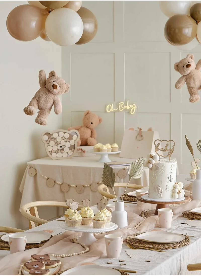 Ginger Ray Wooden Teddy Cupcake Topper