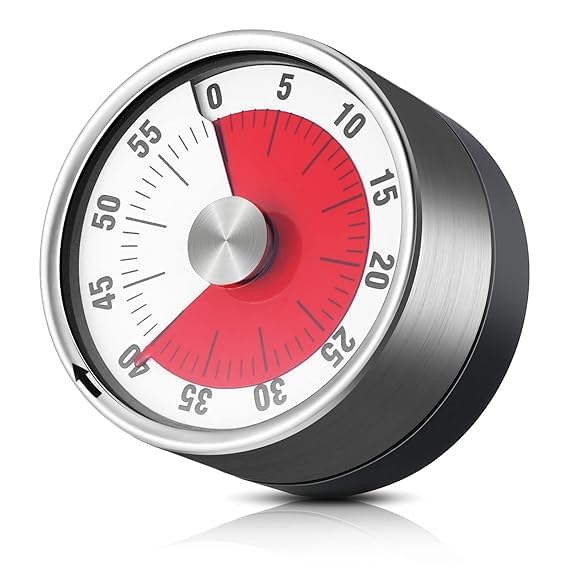HUBTURE 60Minute Magnetic Visual Kitchen Timer with Loud Alarm and Stainless Steel Face for Cooking Baking and Study - Image 2