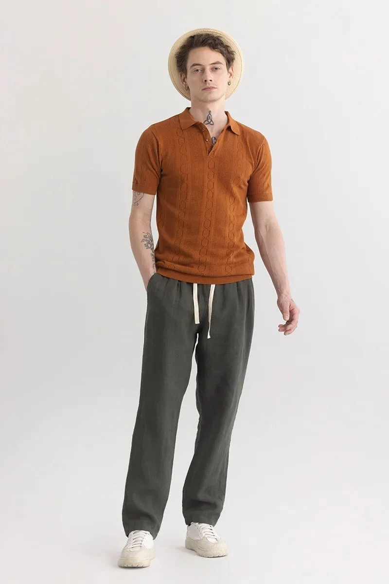 SNITCH StitchSensei Brown Polo T-Shirt