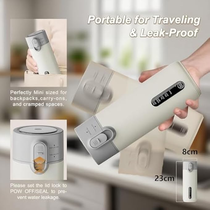 Exrp Travel Portable Electric Kettle FoodGrade 316 Stainless Steel 300W400Ml FastBoil Small Hot Water Boiler With 4 Temp Settings Keep Warm Auto ShutOff  BoilDry Protection BpaFree - Image 4