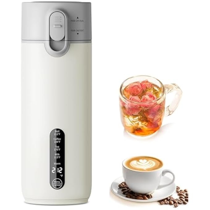 Exrp Travel Portable Electric Kettle FoodGrade 316 Stainless Steel 300W400Ml FastBoil Small Hot Water Boiler With 4 Temp Settings Keep Warm Auto ShutOff  BoilDry Protection BpaFree - Image 2