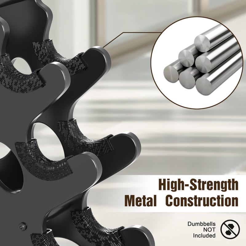 Josmimic 4-Tier Dumbbell Rack Stand Only Weight Holder Home Gym Storage Weight Tree (No Dumbbells) - Image 3