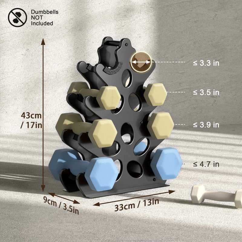 Josmimic 4-Tier Dumbbell Rack Stand Only Weight Holder Home Gym Storage Weight Tree (No Dumbbells) - Image 4