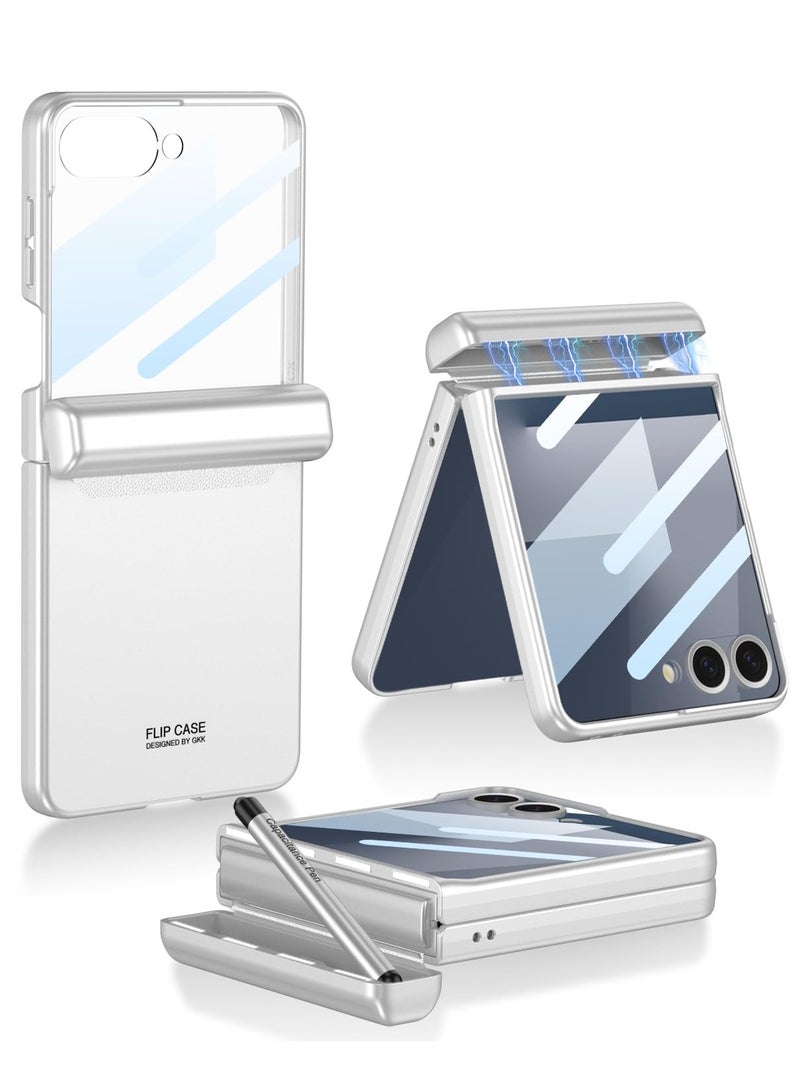 general Galaxy Z Flip 7 Case with Pen and Slot, Built-in Screen Protector with Foldable Zipper, Foldable Cover for Samsung Galaxy Z Flip 7 5G - Image 1