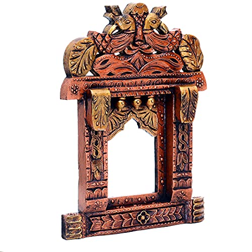 Medieval Arts Handcrafted Wooden Jharokha Traditional Wall Hanging For Wall Decor, Home Decor, Room Decor (Multicolored, Medium), 40.64 Cm - Image 3