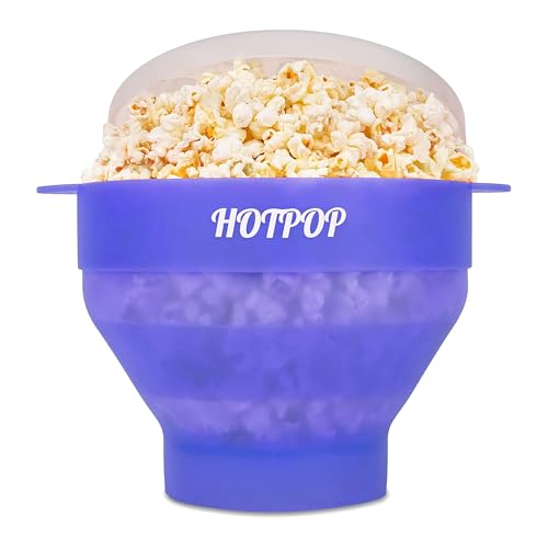 HOTPOP The Original Hotpop Microwave Popcorn Popper, Silicone Popcorn Maker, Collapsible Bowl BPA-Free and Dishwasher Safe- 20 Colors Available (Glacier Blue) - Image 1