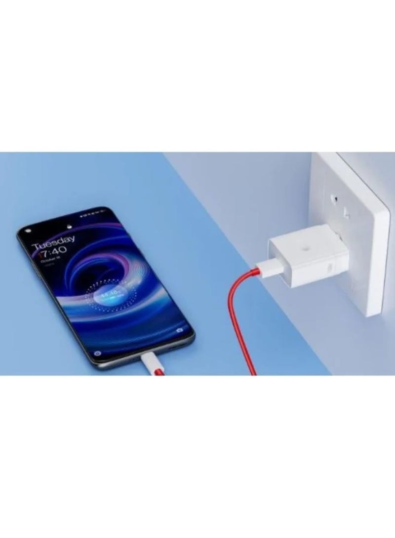 وان بلس وان شاحن SuperVOOC الأصلي بقوة 100 واط، متوافق مع هواتف OnePlus 15R و13 و12 و11 و12R وNord 4 وCE4 وAce 5 وOPPO وRealme، كابل USB من النوع C للشحن السريع ثنائي الدبابيس (الاتحاد الأوروبي). - Image 5