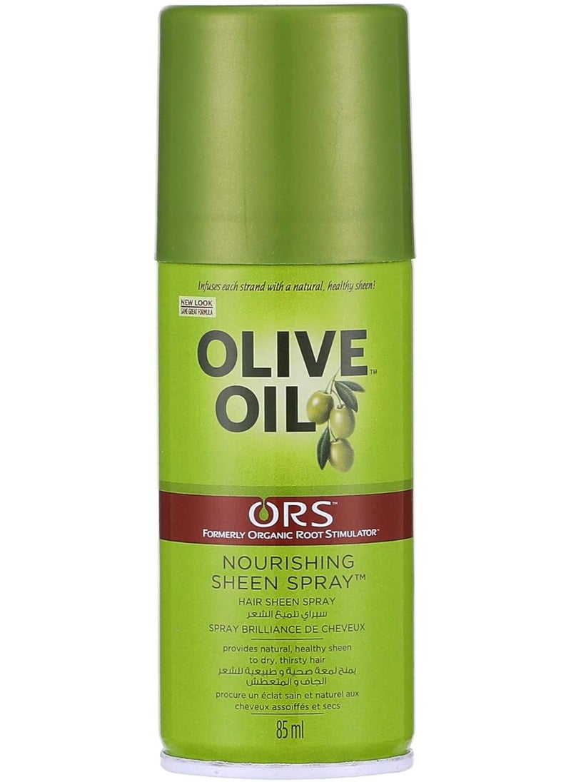 ORS Olive Oil Nourishing Hair Sheen Spray 85ml | Provides Natural, Healthy Sheen to Dry & Thirsty Hair 