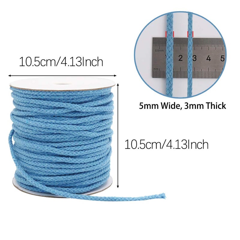 Tenn Well Braided Cotton Cord, 165 Feet 5mm Wide Macrame Cotton Rope for Plant Hangers Wall Hangings Dream Catchers DIY Crafts (Blue) - Image 5