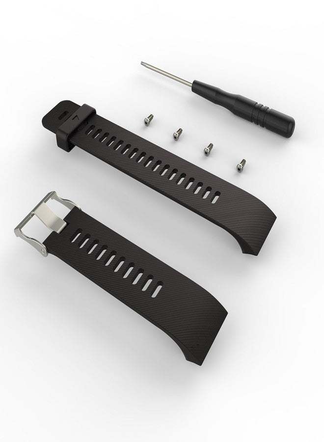 INF سوار سيليكون INF متوافق مع سوار معصم Garmin Quickfit Forerunner 30/35/Approach S10 Sport، أسود اللون - Image 3