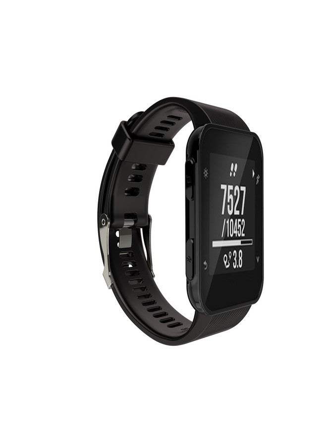 INF سوار سيليكون INF متوافق مع سوار معصم Garmin Quickfit Forerunner 30/35/Approach S10 Sport، أسود اللون - Image 1