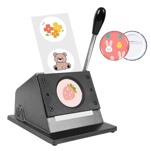 MK.Bear 58mm / 2.28" Button Paper Cutter, Metal Graphic Punch Die Cutter Tool for Button Maker Machine, Round Circle Punch Cutter for DIY Badges, Magnets, Keychains & Crafts - Image 1