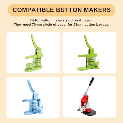 MK.Bear 58mm / 2.28" Button Paper Cutter, Metal Graphic Punch Die Cutter Tool for Button Maker Machine, Round Circle Punch Cutter for DIY Badges, Magnets, Keychains & Crafts - Image 5