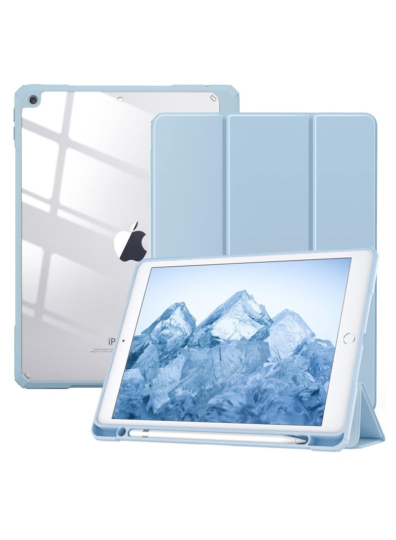 DUSALA Case for iPad 9th Generation 2021/iPad 8th Generation 2020/iPad 7th Generation 2019 10.2 inch with Pencil Holder, Slim Protective Cover with Clear Back Shell, Auto Wake/Sleep, (Blue) - Image 1