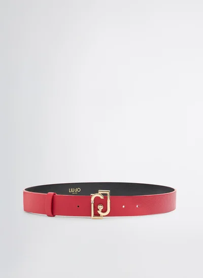ليو جو Red belt with logo