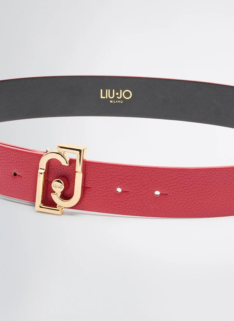 ليو جو Red belt with logo