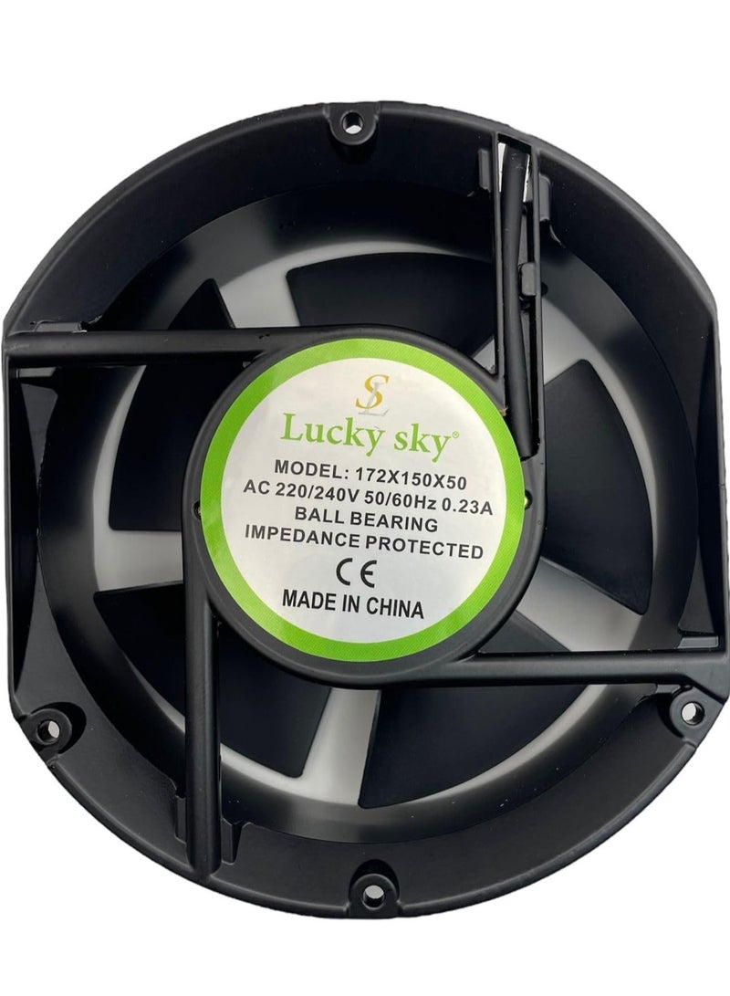 Lucky Sky 172×150×50mm Heavy Duty Industrial AC Cooling Fan – 220V Exhaust Ventilation Fan for Machinery, Electrical Cabinets & Cooling Projects - Image 1