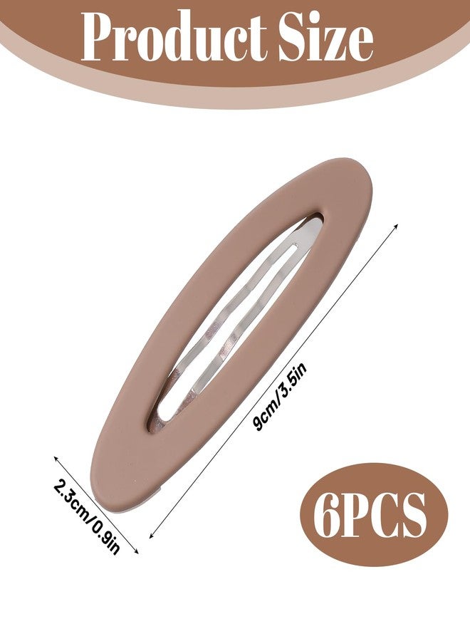 DOPENSPI 6PCS Large Snap Hair Clips for Women, Oval Snap Hair Clips Matte SnapBarrettes Non-Slip Decorative HairPins HairAccessories for Women All Types - Image 3