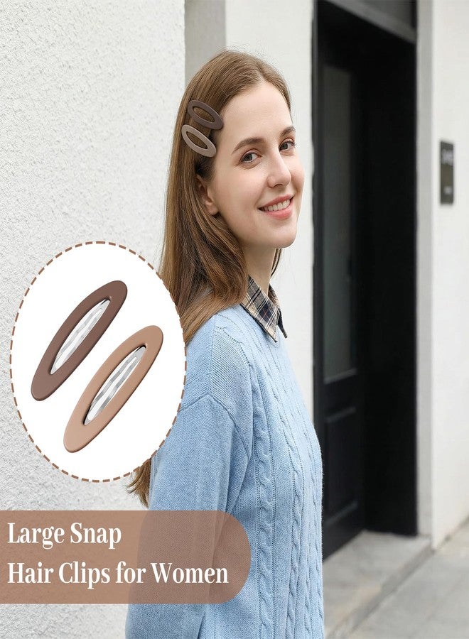 DOPENSPI 6PCS Large Snap Hair Clips for Women, Oval Snap Hair Clips Matte SnapBarrettes Non-Slip Decorative HairPins HairAccessories for Women All Types - Image 5
